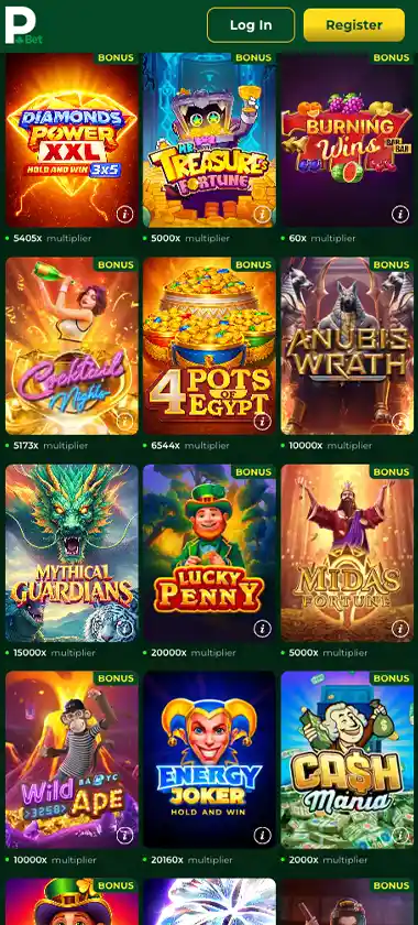 PokerbetCasino mobile popular games collection screenshot displaying top-rated slots and table games, categories and quick-access lists - tested
