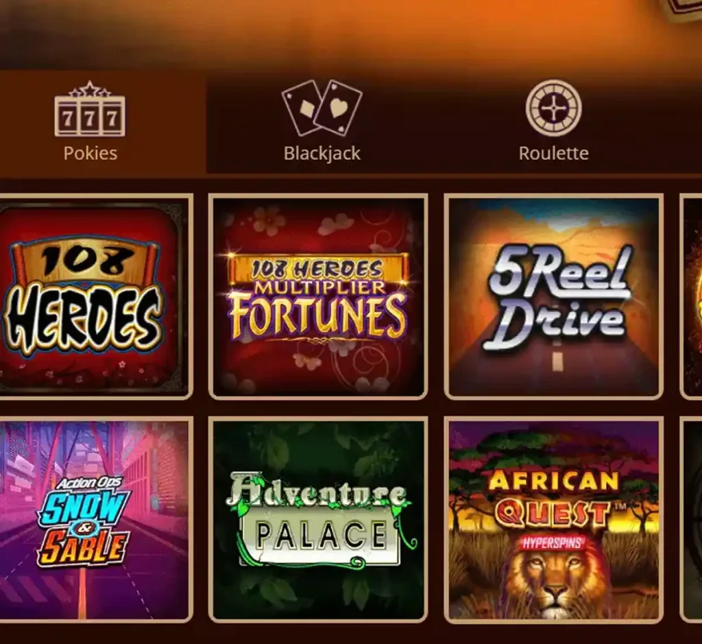 River Belle Casino desktop slots screenshot showing multiple slot categories, featured games and provider filters - tested