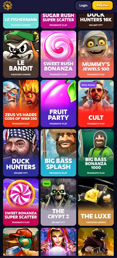 Roobet Casino mobile slots variety screenshot displaying featured slots, categories and touch-optimized navigation - tested Roobet Casino mobile slots variety screenshot displaying featured slots, categories and touch-optimized navigation - tested