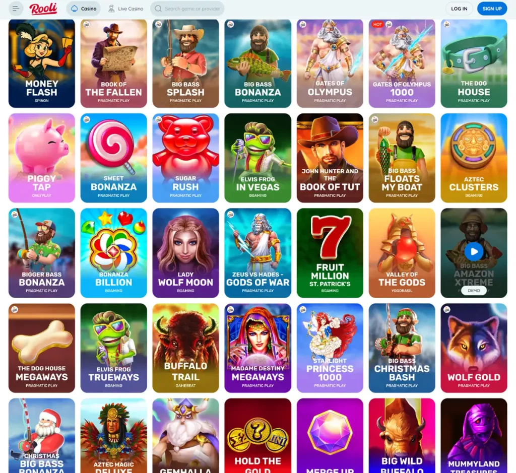 Rooli Casino Slot Interface