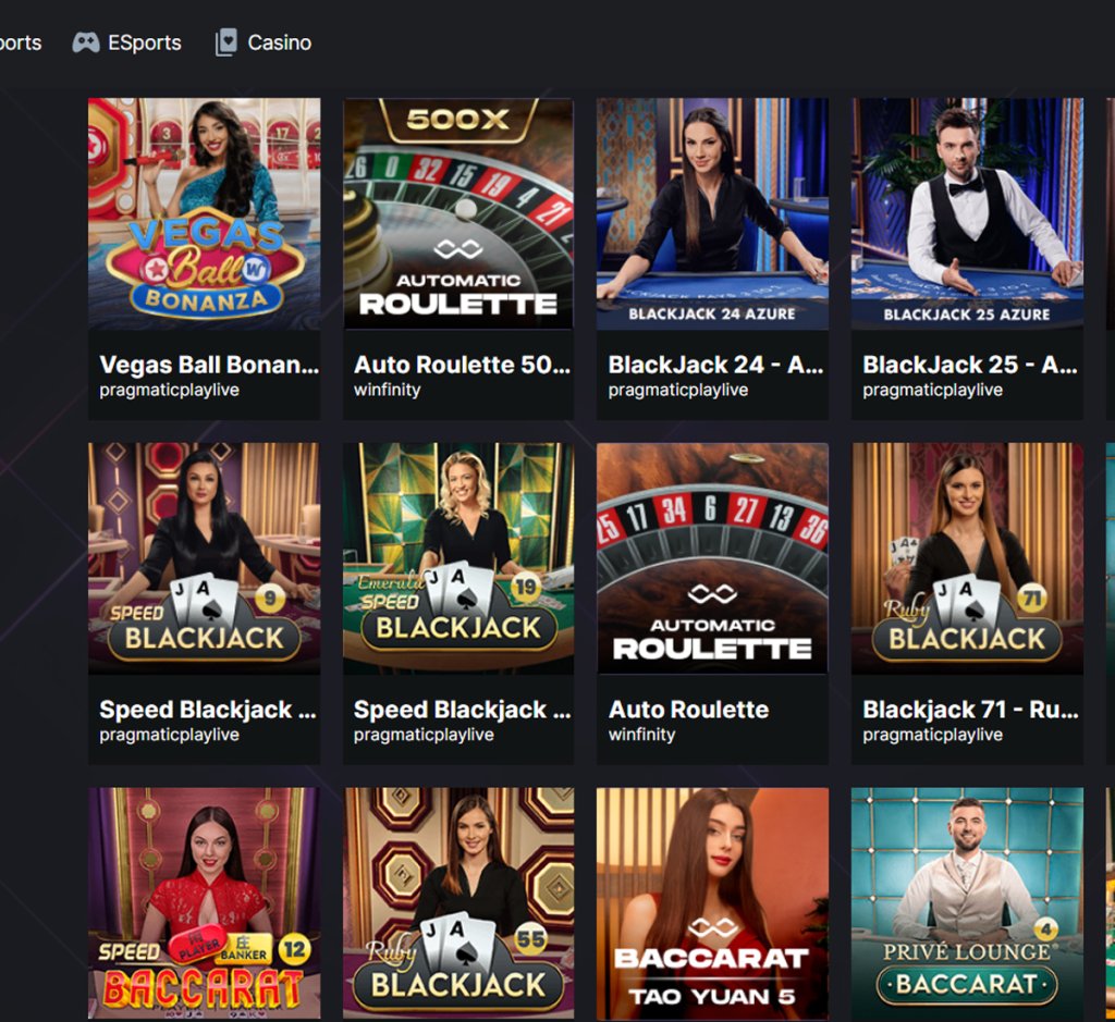 Solis Bet Casino desktop live dealer games collection screenshot showing roulette, blackjack and baccarat tables in lobby view - tested