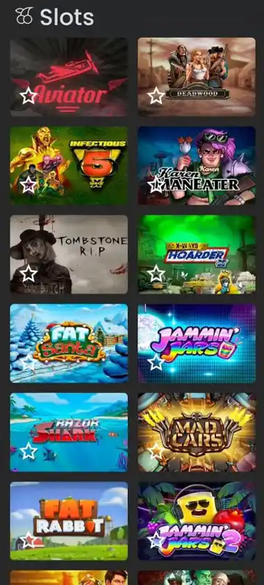 Spicy Jackpots Casino mobile slots variety screenshot displaying featured slots, categories and touch-optimized navigation - tested