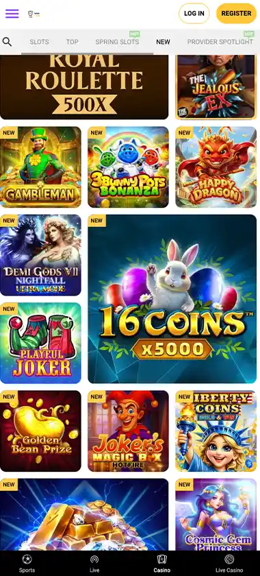 WikiLuck Casino mobile new games screenshot showing recently added titles, badges and quick-play buttons in the mobile lobby - tested WikiLuck Casino mobile new games screenshot showing recently added titles, badges and quick-play buttons in the mobile lobby - tested