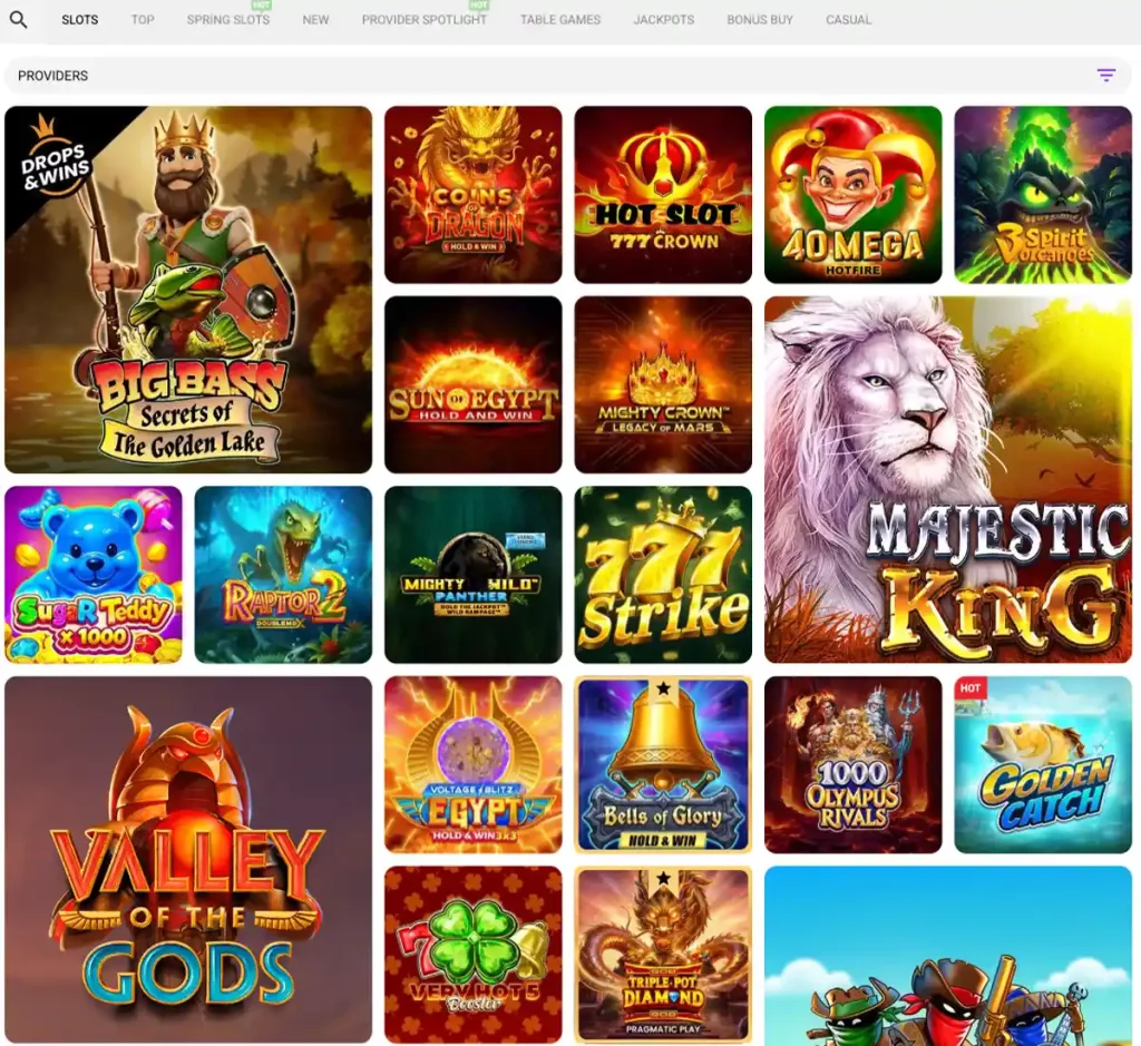 WikiLuck Casino desktop slots screenshot showing slot categories, featured titles and game providers in the casino lobby - tested WikiLuck Casino desktop slots screenshot showing slot categories, featured titles and game providers in the casino lobby - tested