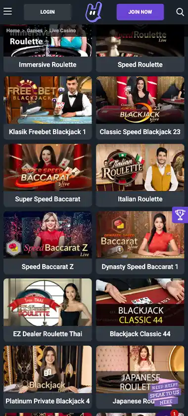 iLucki Casino mobile live casino screenshot displaying live dealer tables including roulette, blackjack and baccarat with mobile lobby navigation and betting interface - tested
