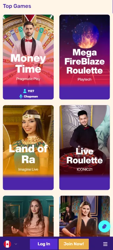 Lets Lucky Casino live casino mobile interface screenshot showing live dealer games and real-time gameplay - tested