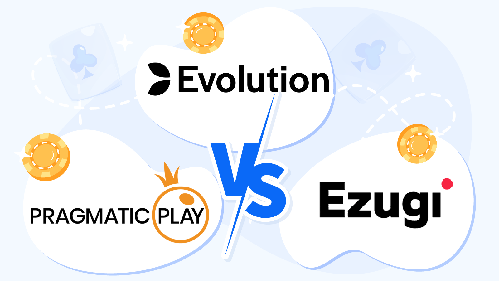 Detailed comparison showing Evolution Gaming with 100+ tables in Latvia, Malta, Romania studios, Pragmatic Play with 40+ tables from Romania, and Ezugi with 30+ tables from Romania and Costa Rica, including betting ranges and signature games
