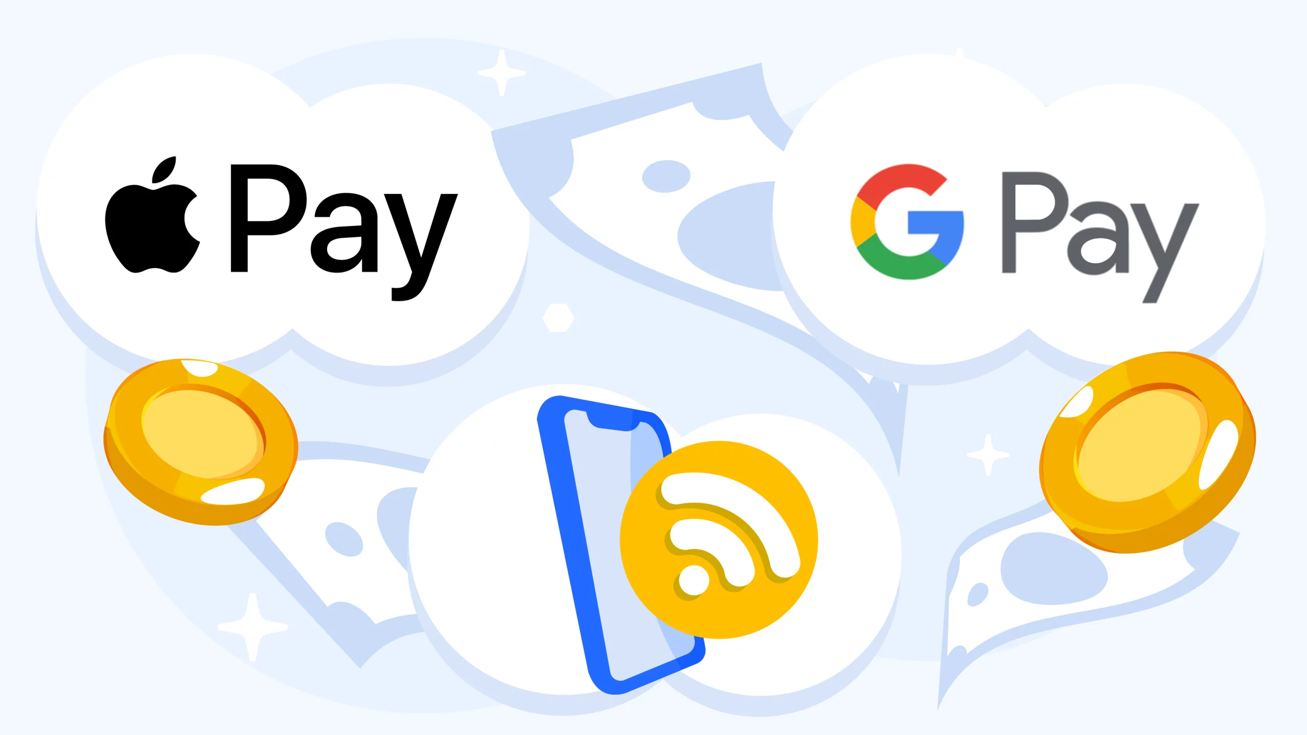 Mobile casino payment methods comparison showing Apple Pay available at 40-50% of casinos with 5-15 second transactions, Google Pay at 35-45% with 8-20 seconds, and pay-by-phone at 20-30% with $10-$30 per transaction limits and $100-$300 monthly caps