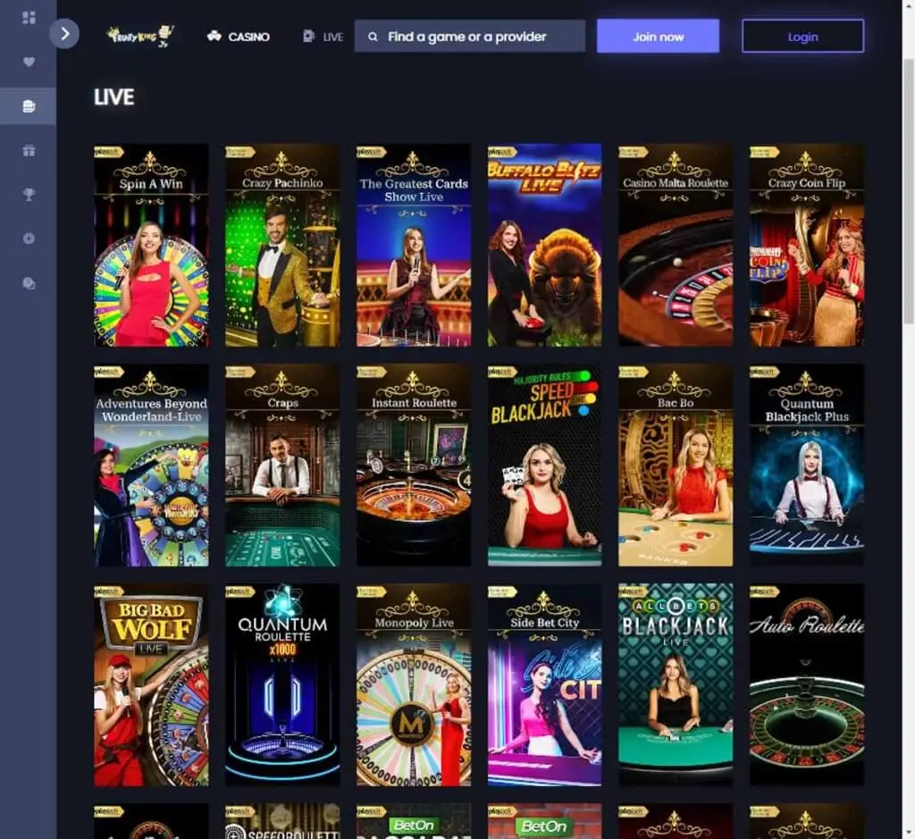 Fruity King Casino slot games mobile interface screenshot displaying popular slots and game selection - verified