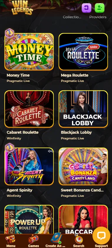 Win Legends Casino live casino mobile interface screenshot showing live dealer games and real-time gameplay - tested Win Legends Casino live casino mobile interface screenshot showing live dealer games and real-time gameplay - tested