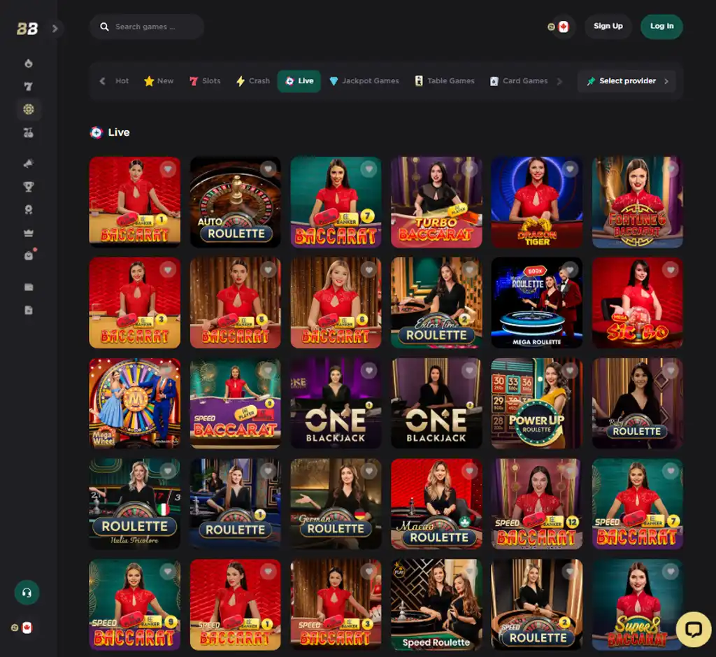 Bela Bet Casino desktop live casino lobby screenshot featuring live dealer games and real-time streaming interface - tested