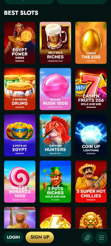 Crown Green Casino mobile slots interface screenshot showing slot game selection with popular titles and filtering options - Tested Crown Green Casino mobile slots interface screenshot showing slot game selection with popular titles and filtering options - Tested