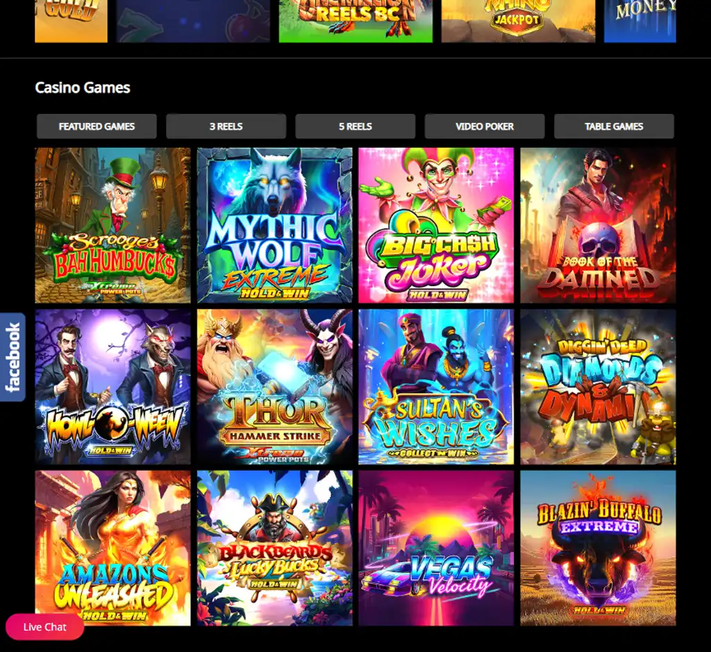 EuroBets Casino desktop slots lobby screenshot presenting variety of slot games with categories and providers - Tested