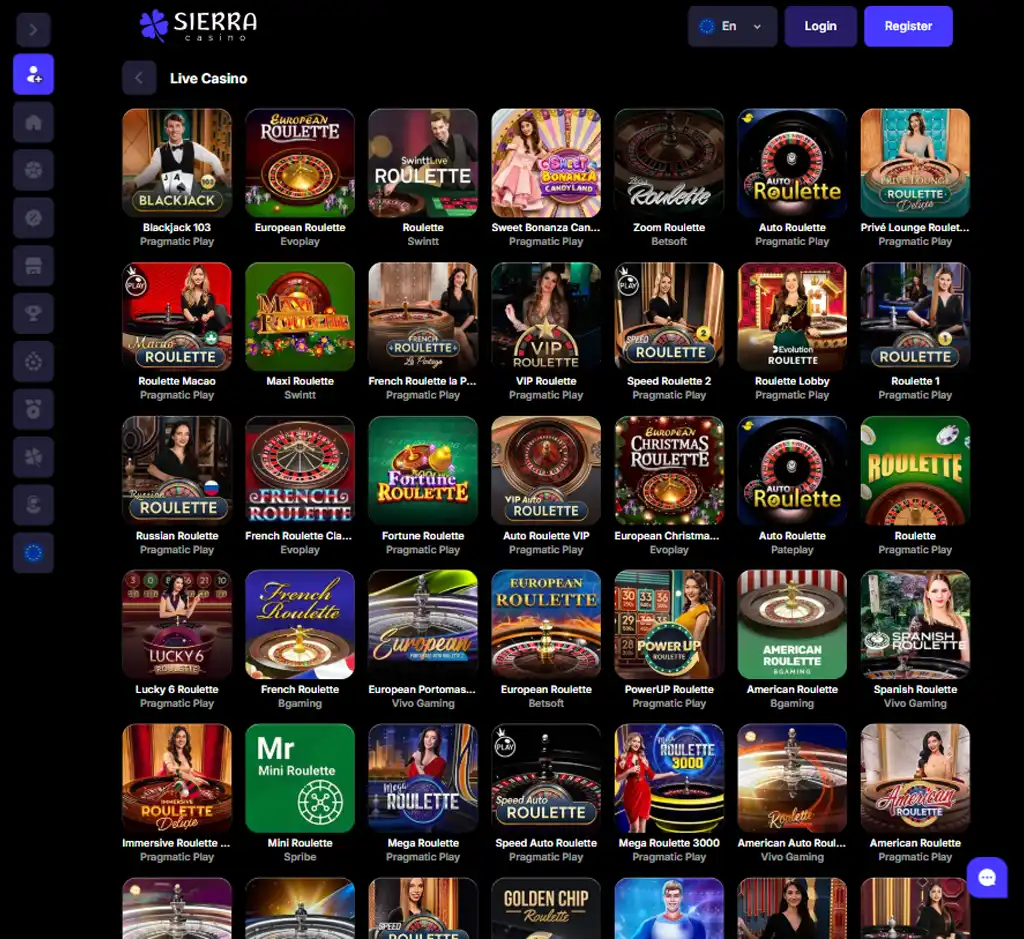 Sierra Casino desktop live casino lobby screenshot featuring live dealer games and real-time streaming interface - review testing Sierra Casino desktop live casino lobby screenshot featuring live dealer games and real-time streaming interface - review testing