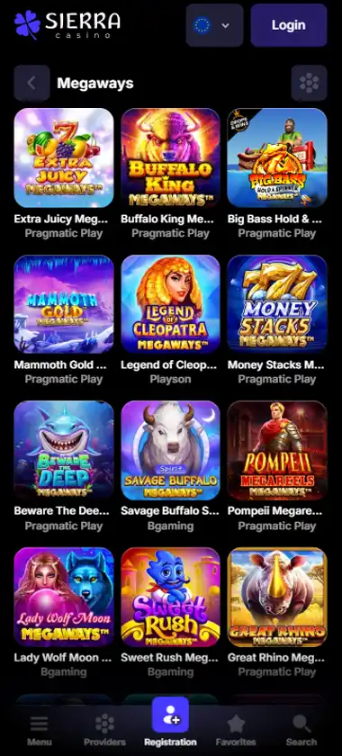 Sierra Casino mobile slots interface screenshot showing slot game selection with popular titles and filtering options - captured during platform testing Sierra Casino mobile slots interface screenshot showing slot game selection with popular titles and filtering options - captured during platform testing