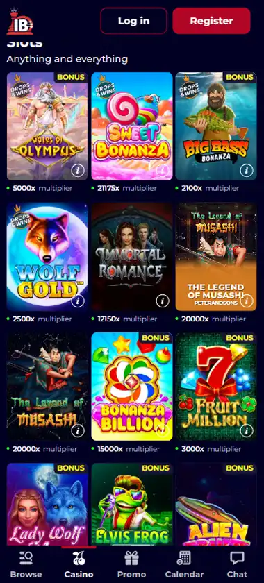IntellectBet Casino mobile slots interface showing slot game selection with popular titles and filtering options - Tested IntellectBet Casino mobile slots interface showing slot game selection with popular titles and filtering options - Tested