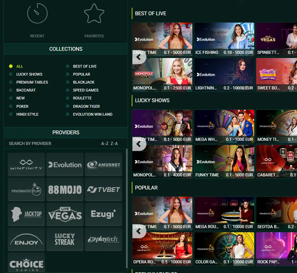 SpinBetter Casino desktop live casino lobby featuring live dealer games and real-time streaming interface - tested SpinBetter Casino desktop live casino lobby featuring live dealer games and real-time streaming interface - tested