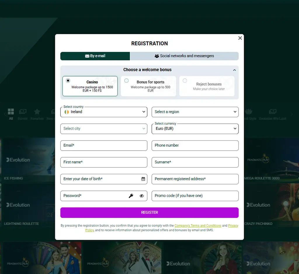 SpinBetter Casino signup bonus page displaying new player welcome bonus offer and promotional terms - captured during platform testing SpinBetter Casino signup bonus page displaying new player welcome bonus offer and promotional terms - captured during platform testing