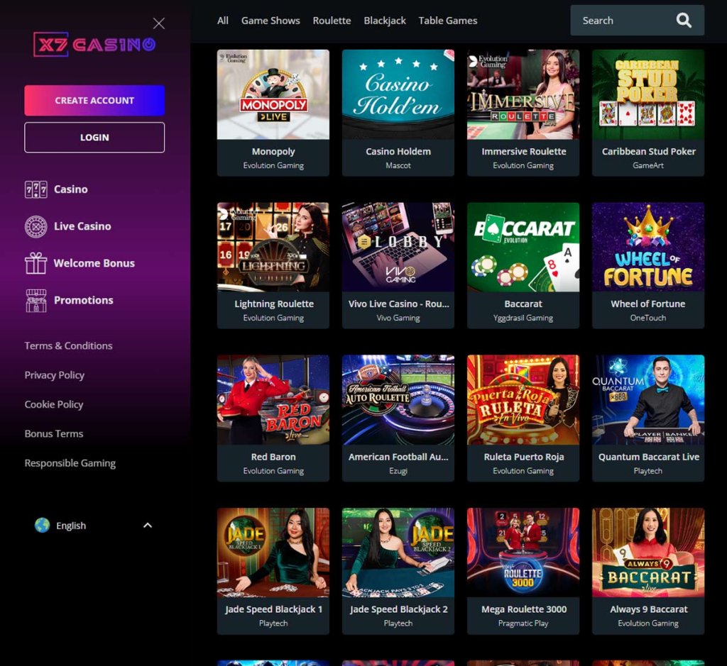 X7Casino-カジノ-ライブ-カジノ-ゲームコレクション-レビュー