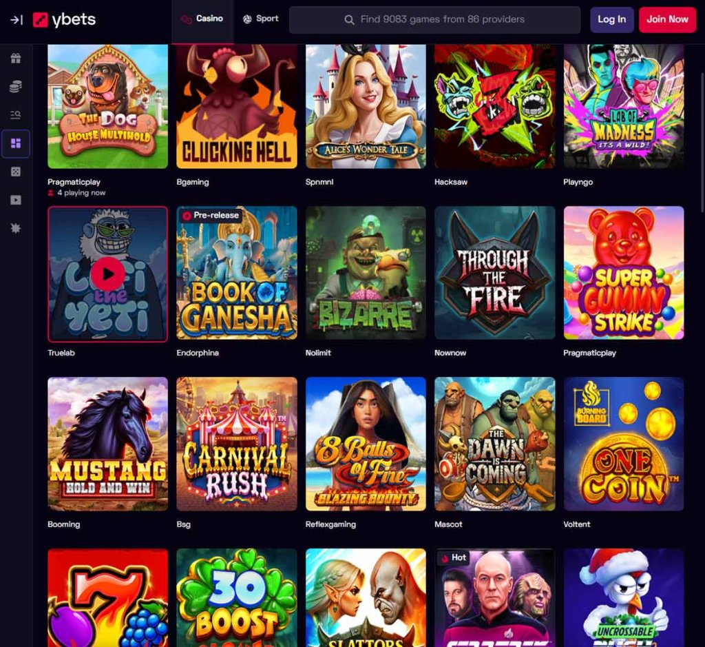 Ybets-カジノ-スロット-種類-レビュー