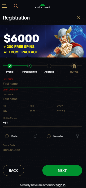 katsubet-casino-registration-process-step2