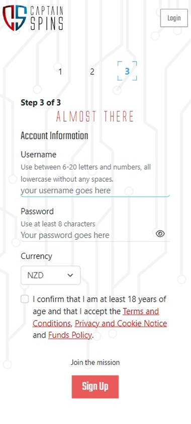 captain-spins-casino-registration-process-step-3