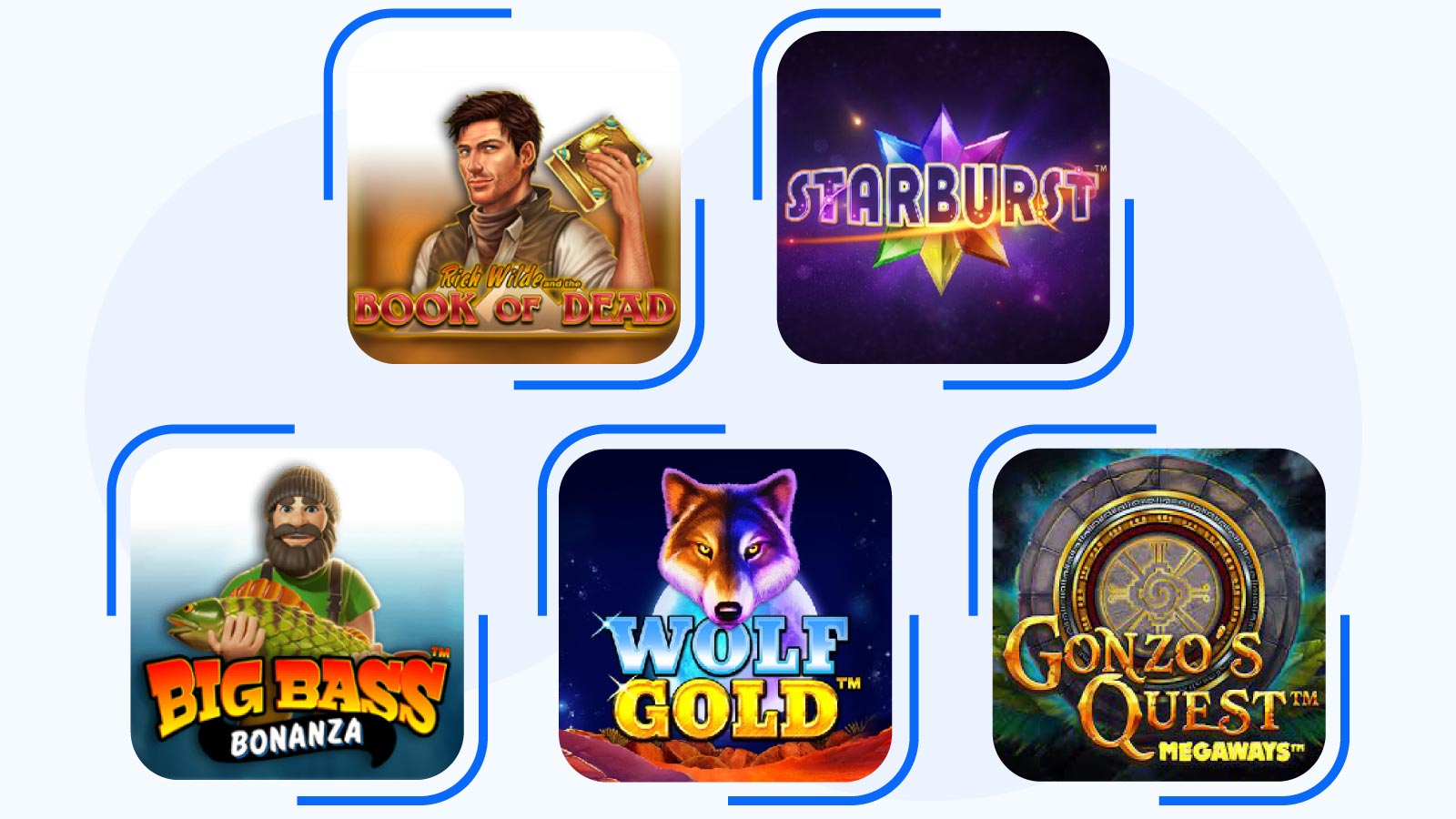 More popular pokies with no deposit bonuses (logo-uri cu jocurile mentionate)