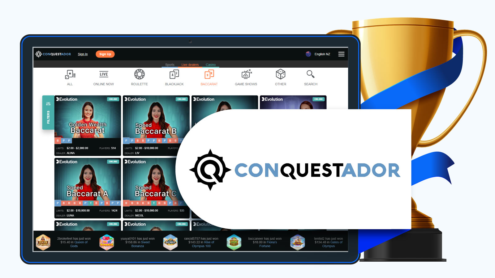 Conquestador Casino Best Live Baccarat Casino Overall