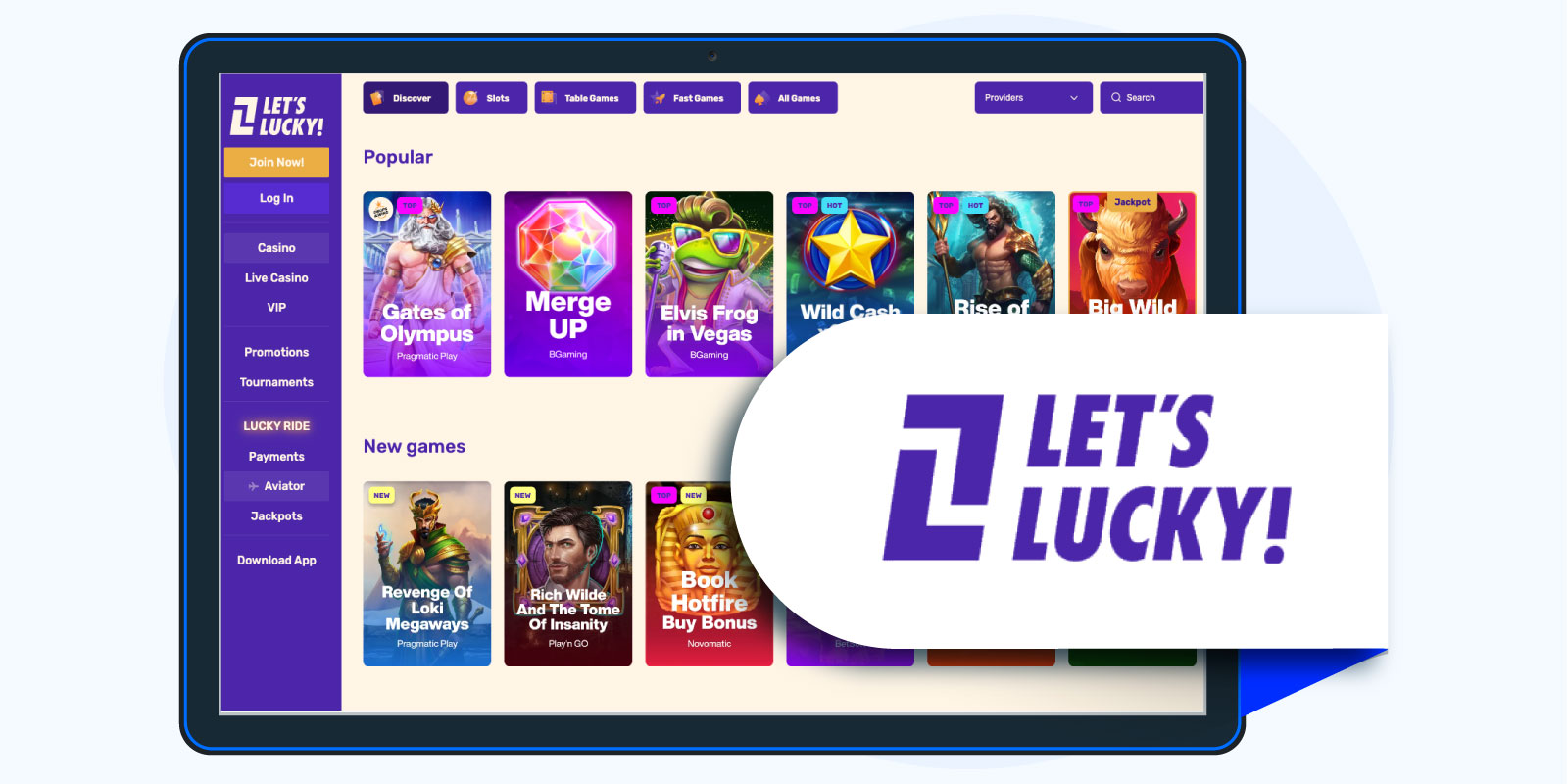 Let’s Lucky Casino - 150% up to $750 + 100 free spins