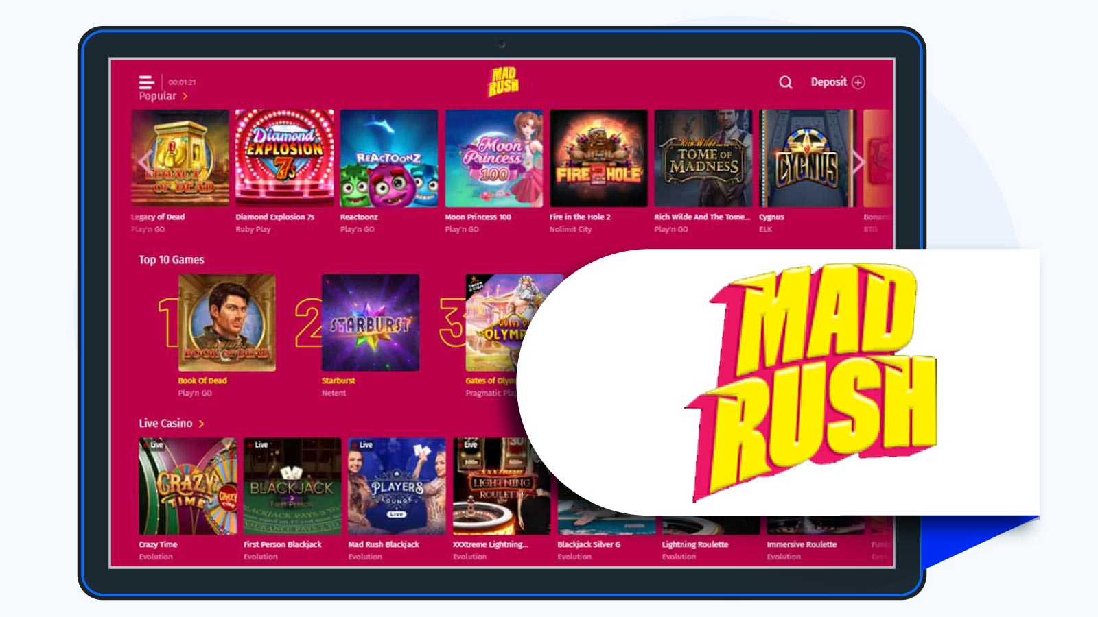 Mad Rush Casino – 97.85% RTP