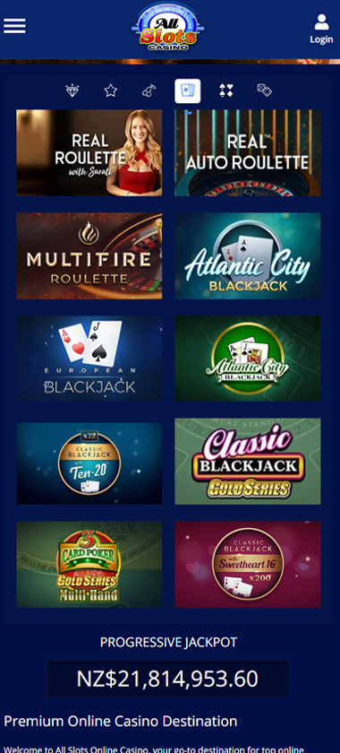 All Slots Casino mobile live casino screenshot showing real-dealer tables including roulette, blackjack and baccarat on smartphone interface - tested All Slots Casino mobile live casino screenshot showing real-dealer tables including roulette, blackjack and baccarat on smartphone interface - tested