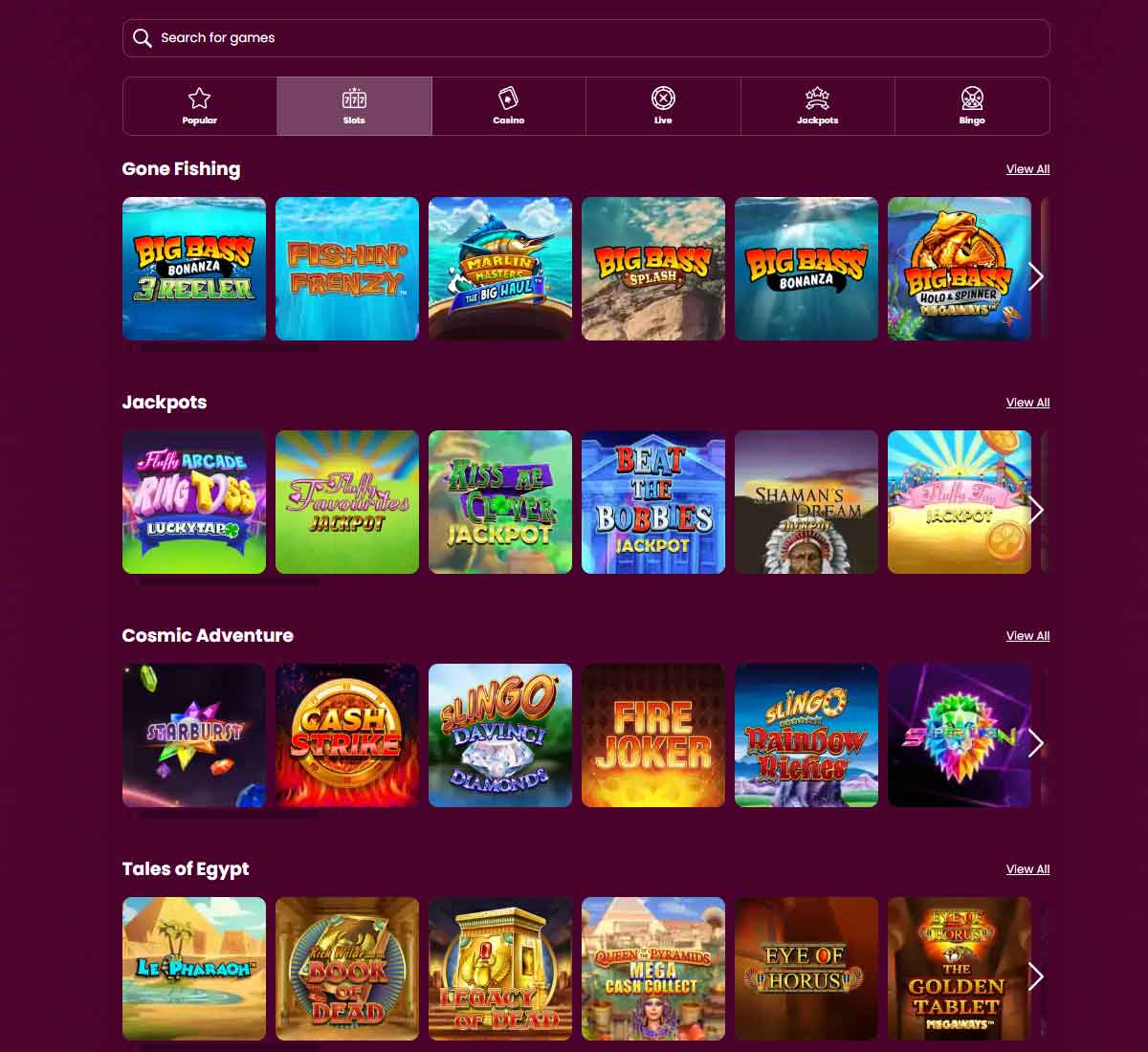 Aztec Wins desktop slots screenshot showing slot game categories, featured titles and filtering options - tested Aztec Wins desktop slots screenshot showing slot game categories, featured titles and filtering options - tested