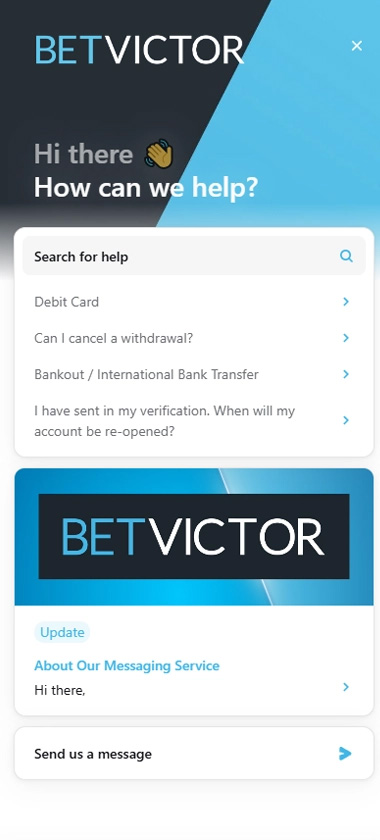 BetVictor Casino mobile support screenshot showing customer service options, help menu and contact features on smartphone interface - tested BetVictor Casino mobile support screenshot showing customer service options, help menu and contact features on smartphone interface - tested