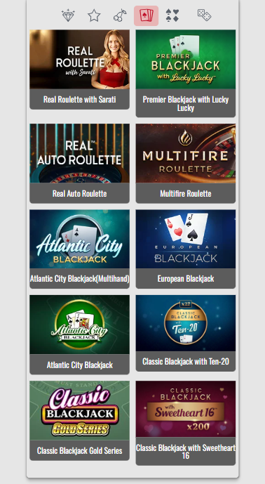 Platinum Play Casino mobile live casino screenshot showing real-dealer tables including roulette, blackjack and baccarat on smartphone interface - tested