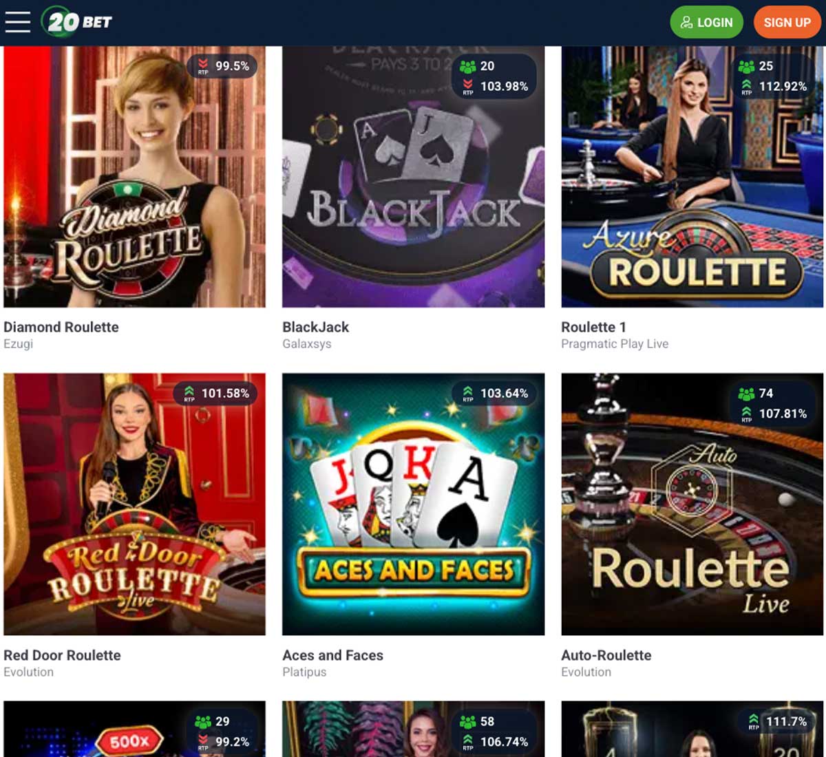 20Bet Casino desktop popular games screenshot displaying trending casino games, featured titles and categories in the game lobby - tested 20Bet Casino desktop popular games screenshot displaying trending casino games, featured titles and categories in the game lobby - tested