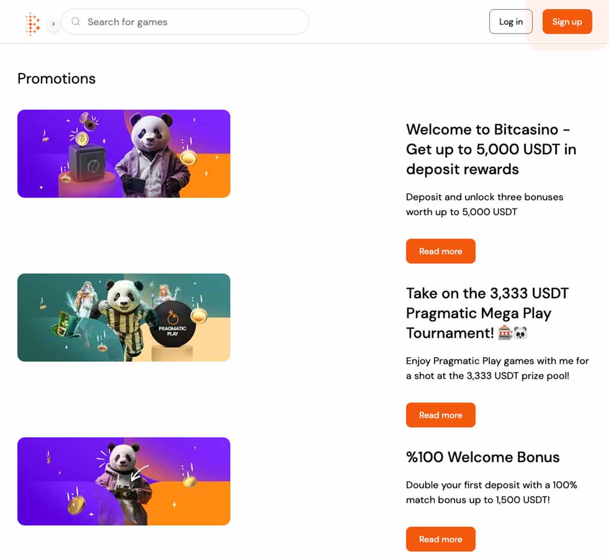 BitCasino desktop promotions screenshot displaying active bonuses, promotional banners and special offers across the promotions page - tested