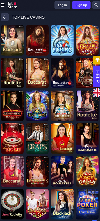 BitStarz Casino mobile homepage interface - captured during our review