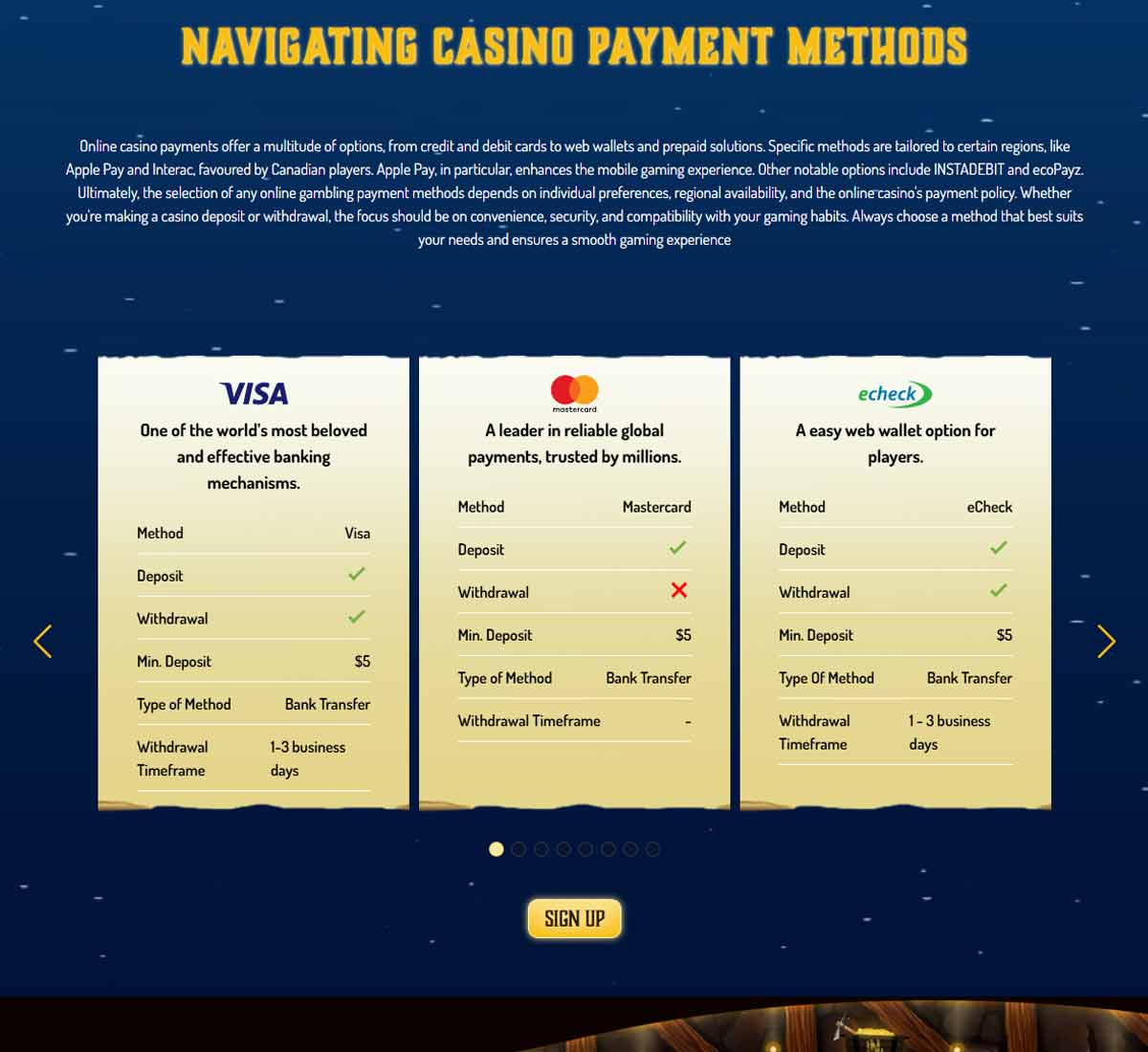 Lucky Nugget Casino desktop payment methods screenshot displaying available deposit and withdrawal options including cards, e-wallets and cryptocurrencies - tested Lucky Nugget Casino desktop payment methods screenshot displaying available deposit and withdrawal options including cards, e-wallets and cryptocurrencies - tested
