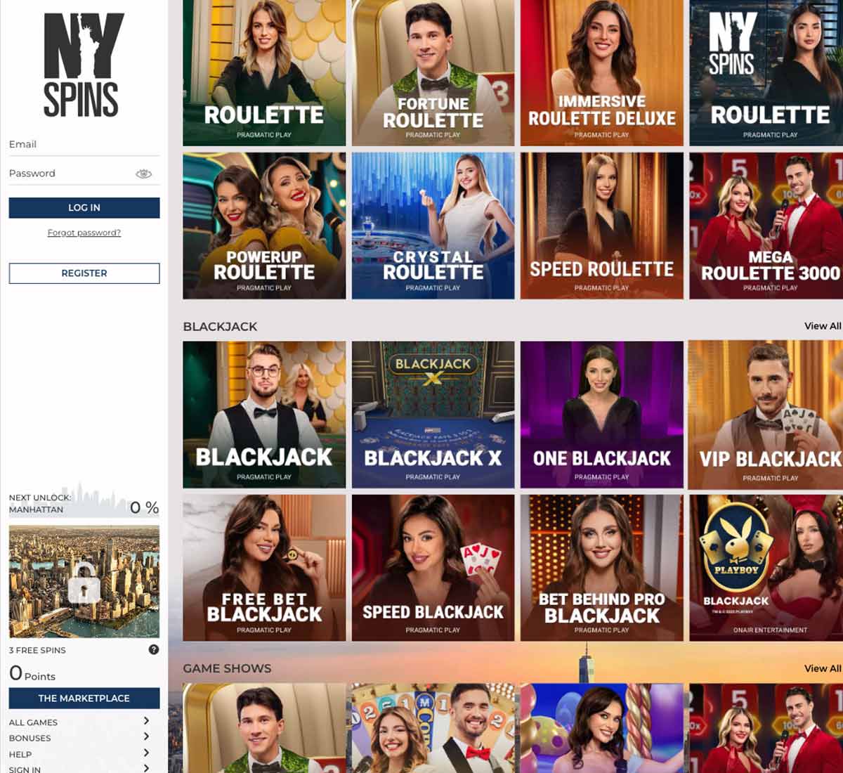 NYspins Casino desktop live casino screenshot displaying live dealer tables, game selection and streaming interface on widescreen layout - tested NYspins Casino desktop live casino screenshot displaying live dealer tables, game selection and streaming interface on widescreen layout - tested