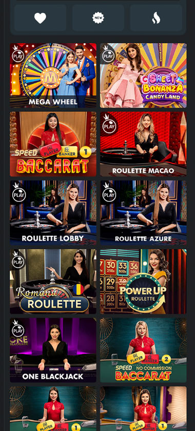 Touch Casino mobile live casino screenshot showing live dealer tables, game thumbnails and lobby interface on smartphone - tested