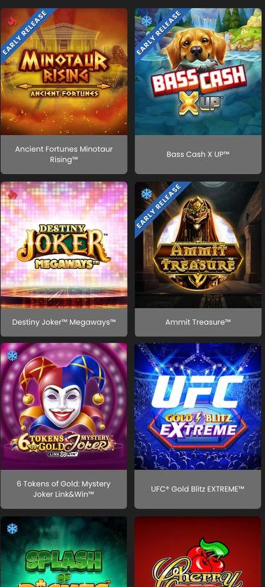 Golden Tiger Casino mobile home page screenshot displaying main navigation, featured games and mobile-friendly interface - tested