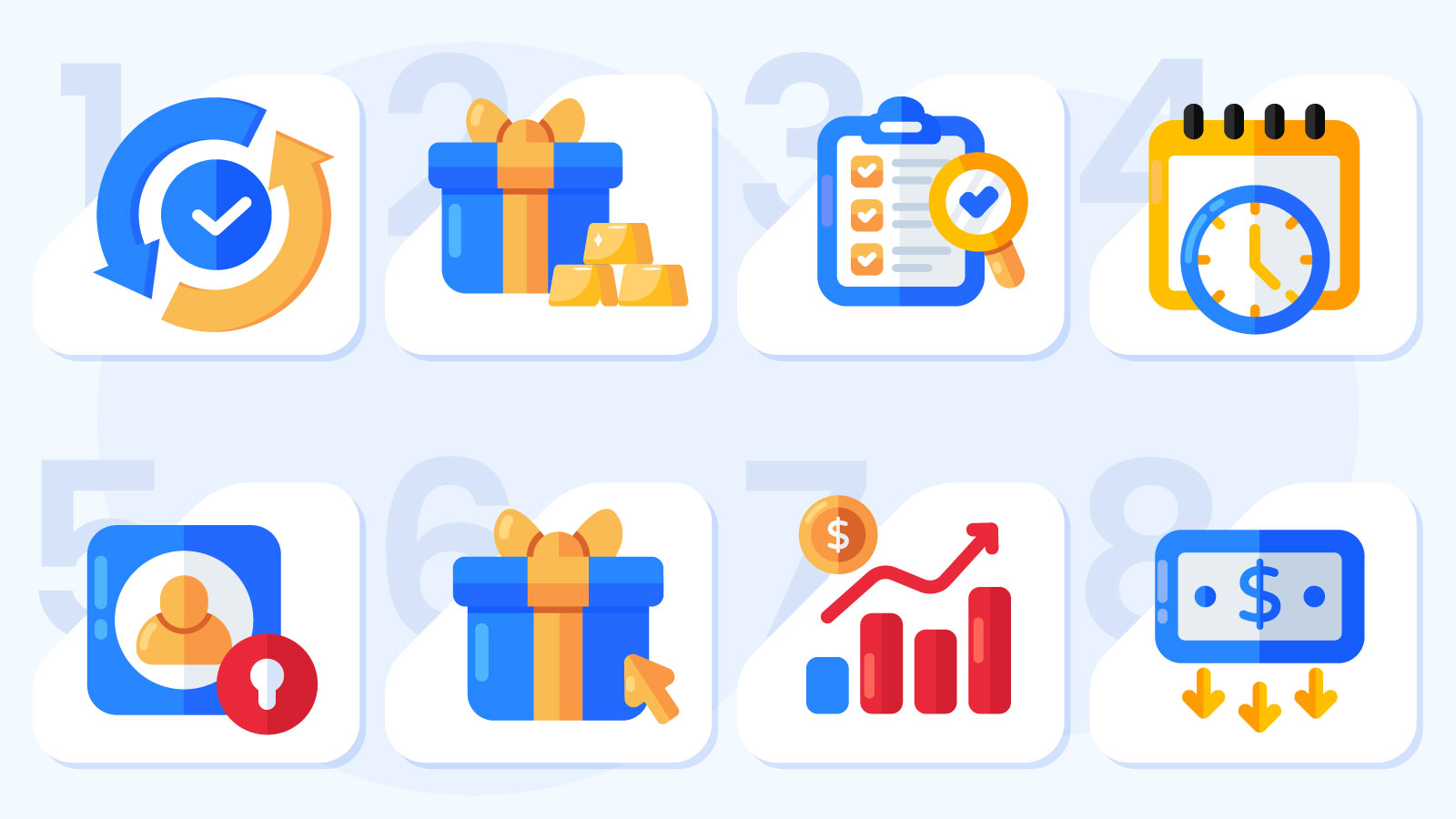 Circular diagram showing 8 key evaluation criteria for 100 percent casino bonus including wagering requirements, bonus value, and withdrawal conditions