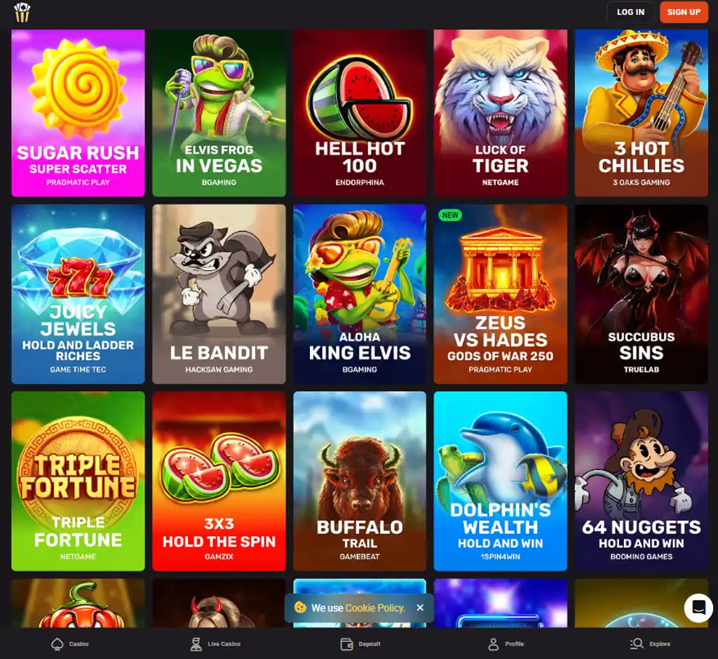 Hollywin Casino desktop slots lobby screenshot presenting variety of slot games with categories and providers - Tested Hollywin Casino desktop slots lobby screenshot presenting variety of slot games with categories and providers - Tested