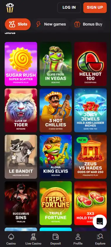 Hollywin Casino mobile slots interface screenshot showing slot game selection with popular titles and filtering options - Tested Hollywin Casino mobile slots interface screenshot showing slot game selection with popular titles and filtering options - Tested