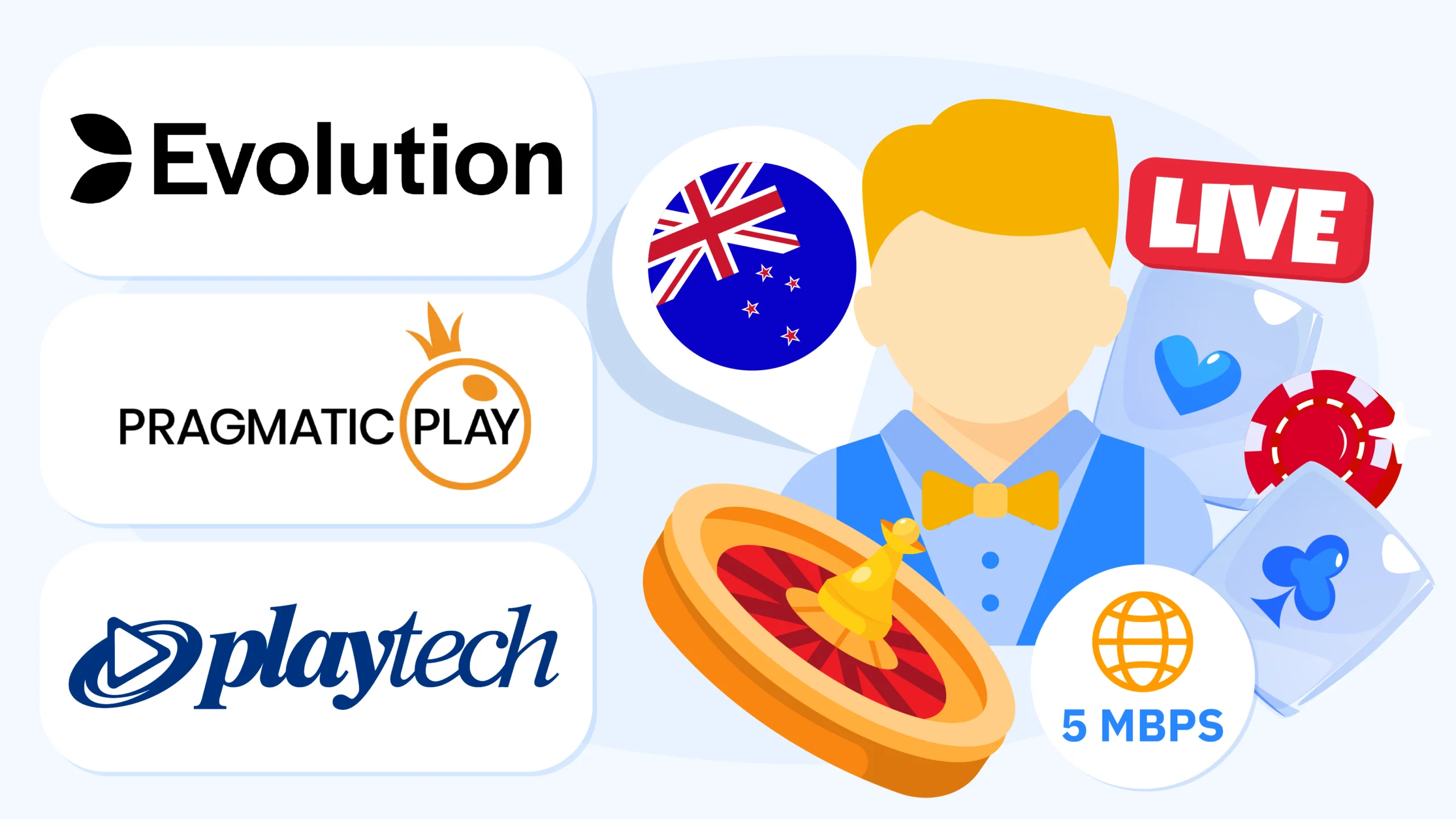 Live dealer casino gaming setup showing professional croupier at blackjack table with HD streaming interface for New Zealand online casino players