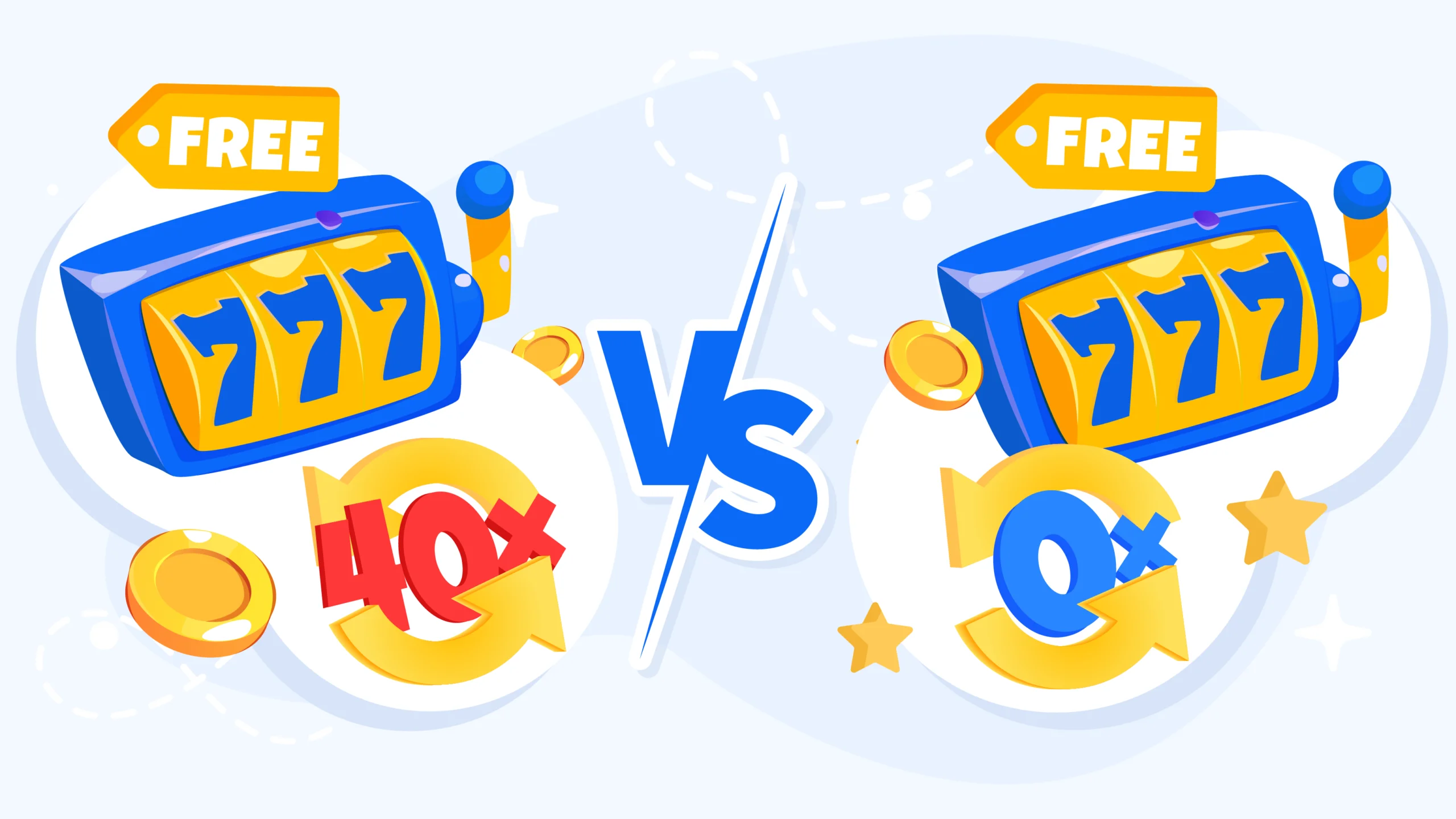 Side-by-side comparison table contrasting standard free spins with 30-50x wagering requirements and delayed withdrawal against no wagering free spins with immediate withdrawal, showing availability, spin value, and cashout cap differences to help players choose the best New Zealand casino bonus type for their playing style