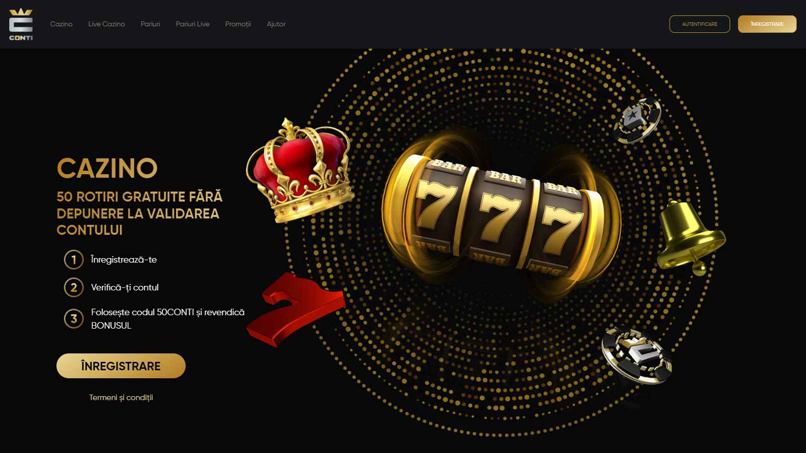 Conti Casino bonus 50 de Rotiri Gratuite