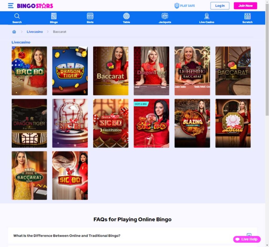 bingo-stars-casino-live-baccarat-games-review