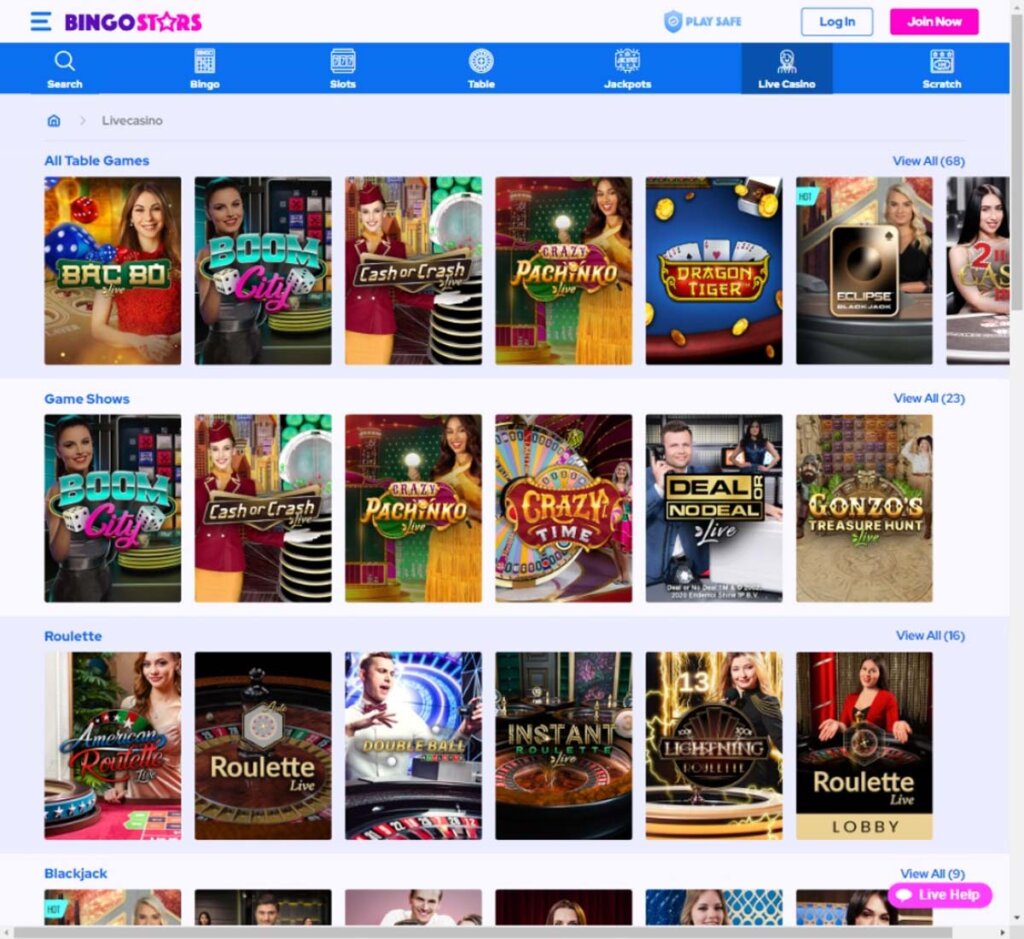 bingo-stars-casino-live-dealer-games-review