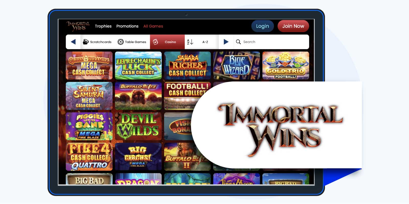 Immortal Wins Casino - 5 free spins no deposit for adding card